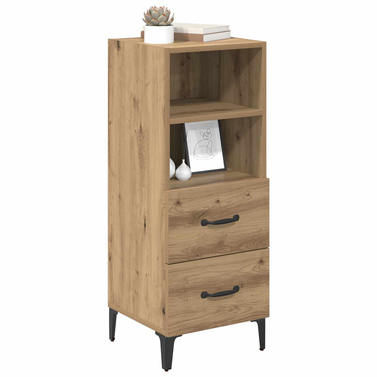 Vidaxl dressoir artisanaal eikenkleurig 34 x 34.5 x 90 cm bewerkt hout