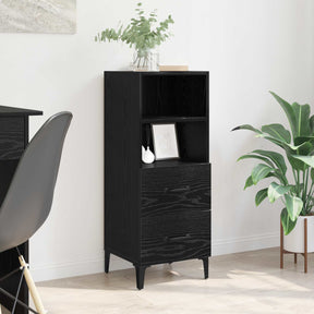 Vidaxl dressoir zwart eiken 34 x 34.5 x 90 cm bewerkt hout