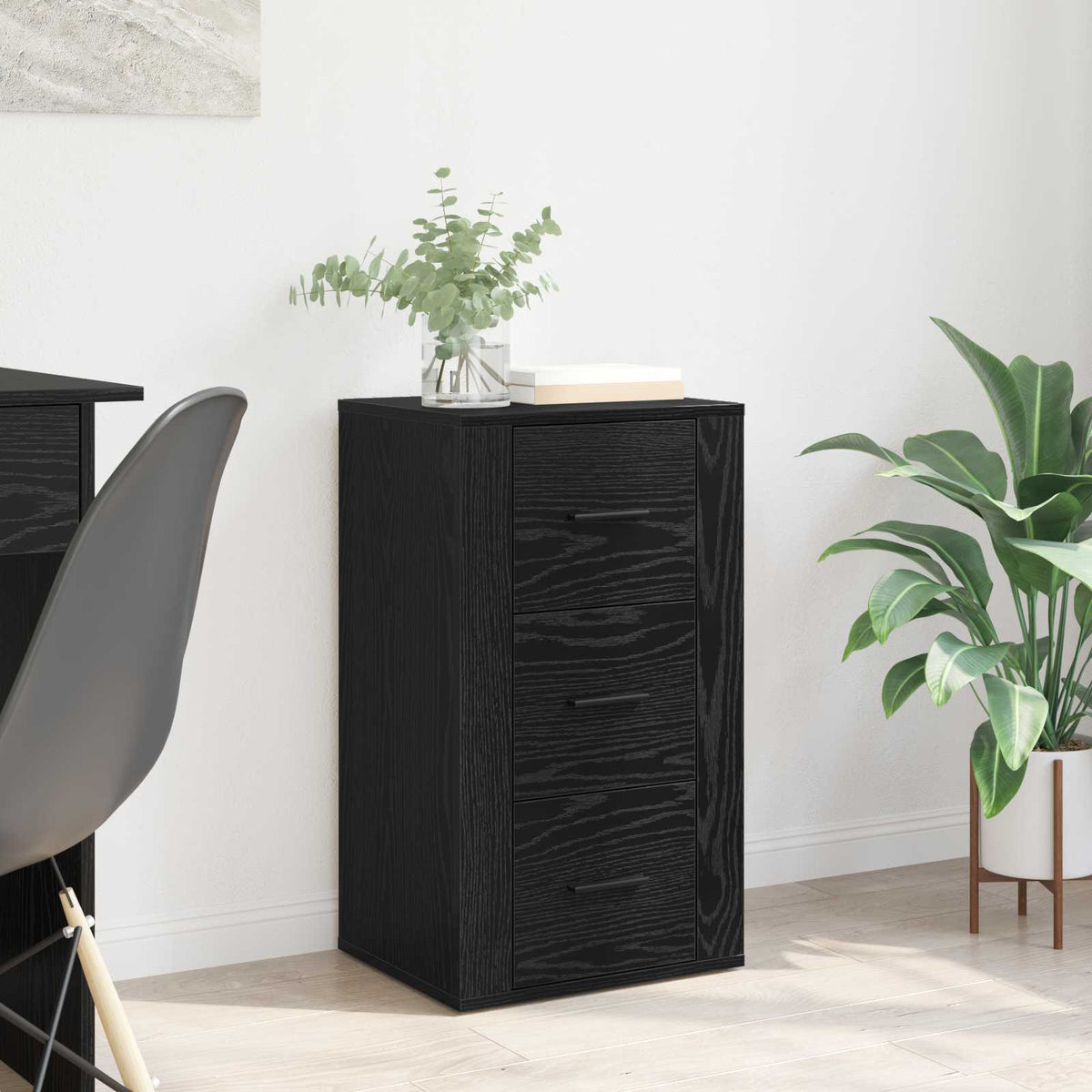 Vidaxl dressoir zwart eiken 40 x 33 x 70 cm bewerkt hout