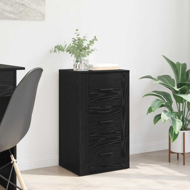 Vidaxl dressoir zwart eiken 40 x 33 x 70 cm bewerkt hout