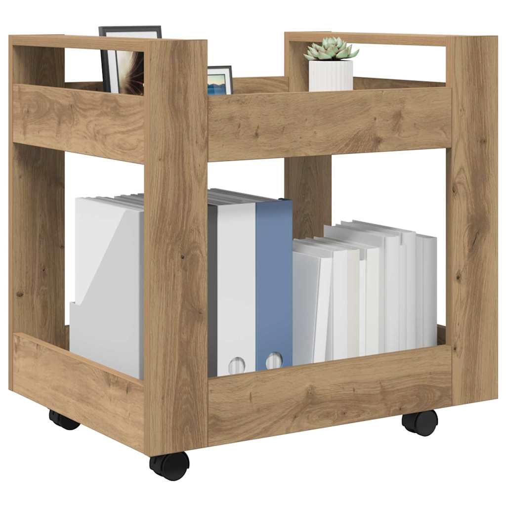 Vidaxl bureau trolley artisan eiken 60 x 45 x 60 cm bewerkt hout