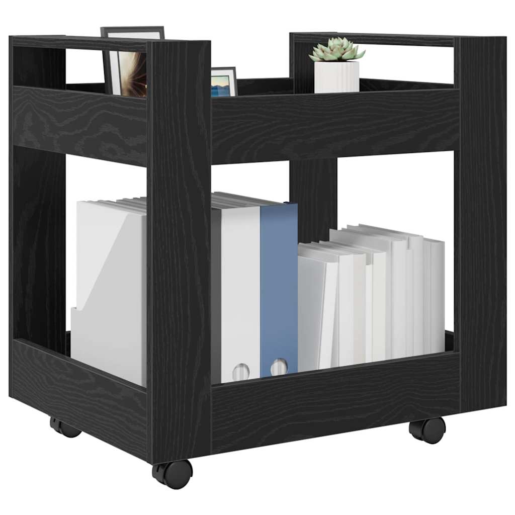 Vidaxl bureau trolley zwart eiken 60 x 45 x 60 cm bewerkt hout