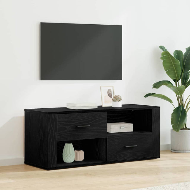Vidaxl tv-kast 100 x 35 x 40 cm zwart eiken bewerkt hout