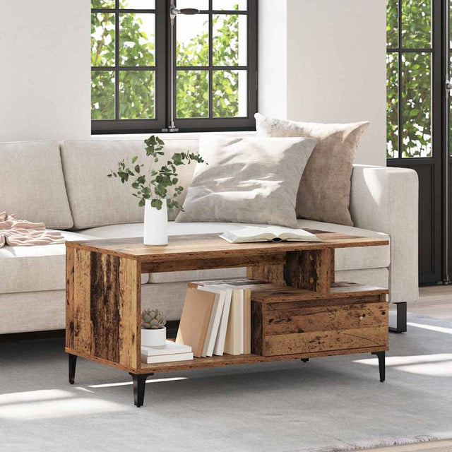 Vidaxl salontafel oud hout 90 x 49 x 45 cm bewerkt hout