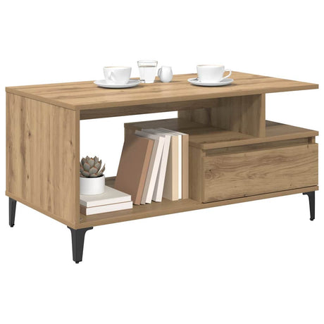 Vidaxl salontafel artisan eiken 90 x 49 x 45 cm bewerkt hout
