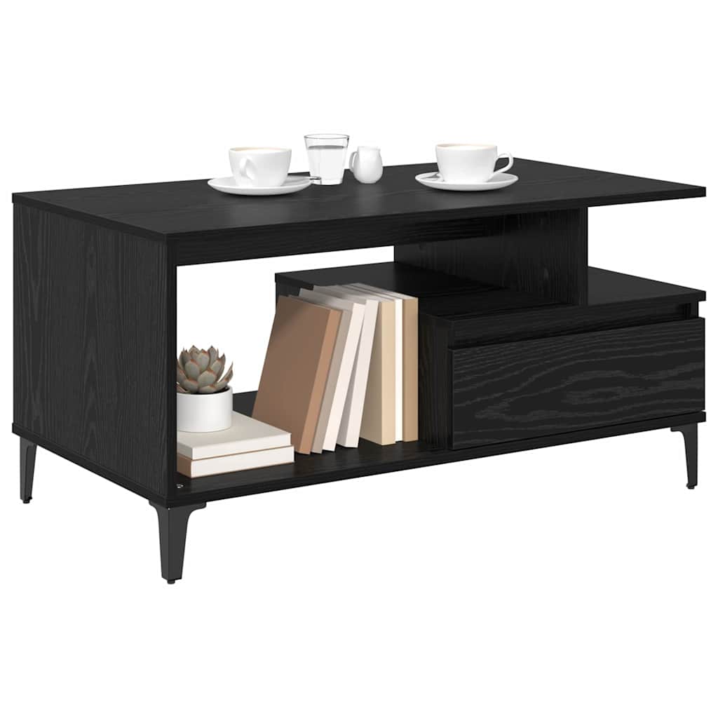 Vidaxl salontafel zwart eiken 90 x 49 x 45 cm bewerkt hout