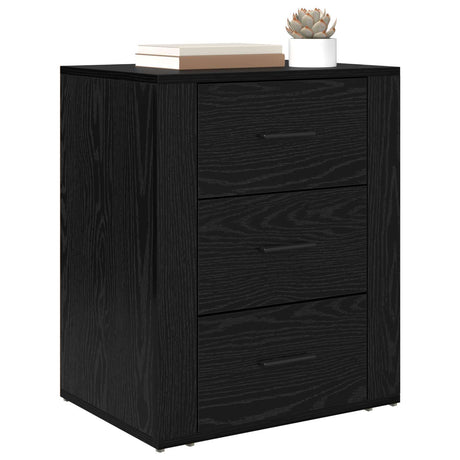 Vidaxl nachtkastje zwart eiken 35 x 50 x 60 cm bewerkt hout
