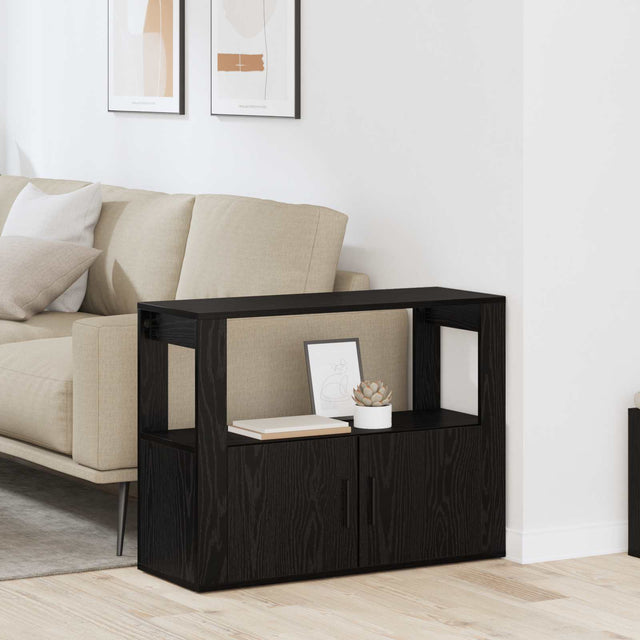 Vidaxl dressoir zwart eiken 80 x 30 x 60 cm bewerkt hout