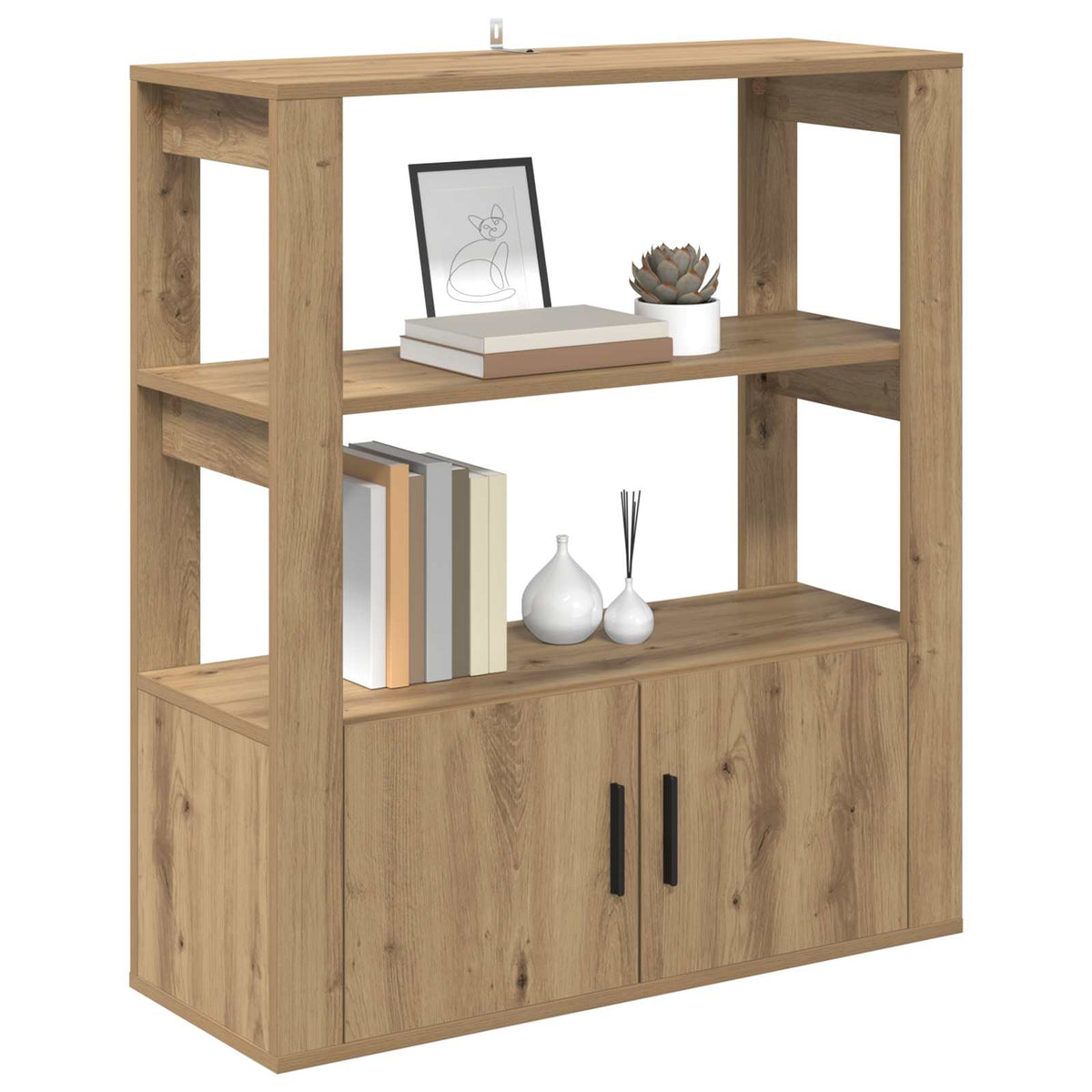 Vidaxl dressoir artisanaal eikenkleurig 30 x 80 x 90 cm bewerkt hout