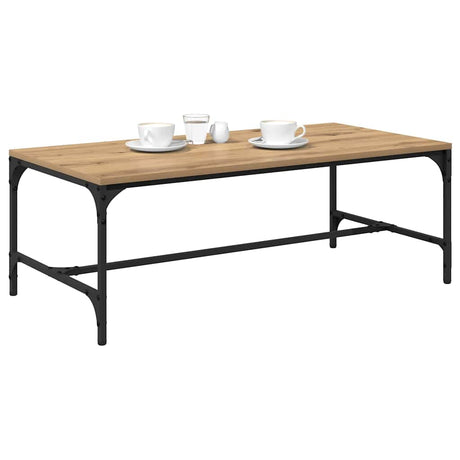 Vidaxl salontafel artisan eiken 100 x 50 x 35 cm bewerkt hout