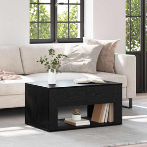 Vidaxl salontafel zwart eiken 80 x 50 x 40 cm bewerkt hout
