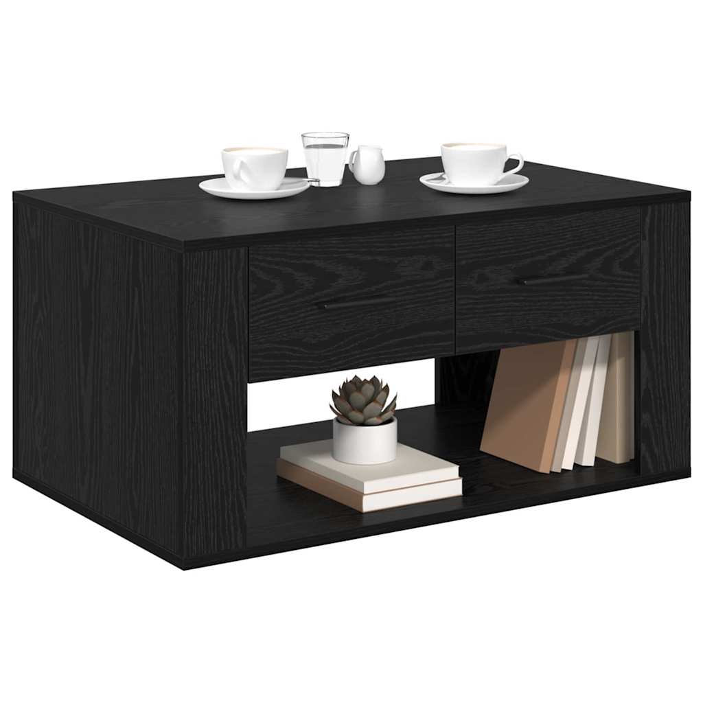 Vidaxl salontafel zwart eiken 80 x 50 x 40 cm bewerkt hout