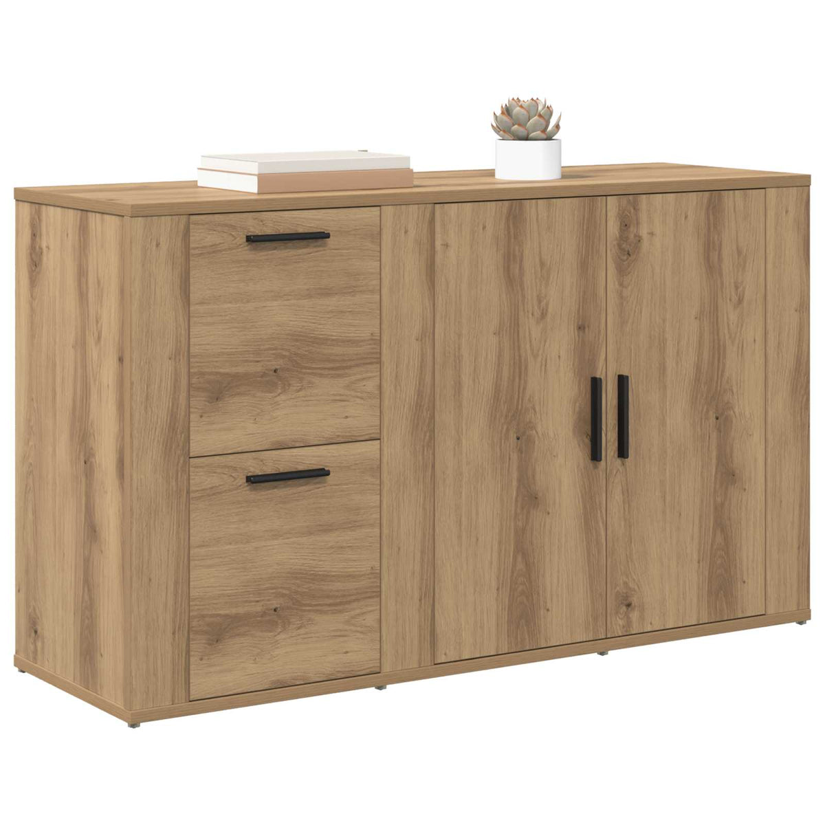 Vidaxl dressoir artisan eiken 100 x 33 x 59.5 cm bewerkt hout