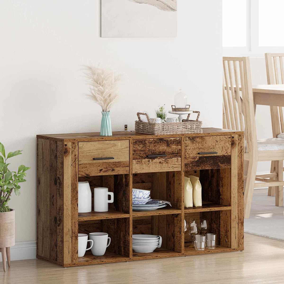 Vidaxl dressoir oud hout 100 x 30 x 59,5 cm bewerkt hout