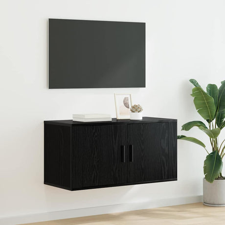 Vidaxl wandgemonteerde tv-kast 80 x 34.5 x 40 cm zwart eiken