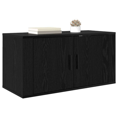 Vidaxl wandgemonteerde tv-kast 80 x 34.5 x 40 cm zwart eiken