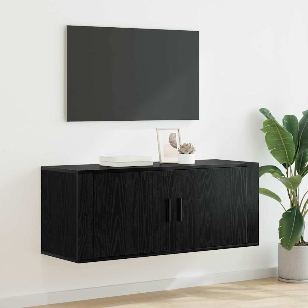 Vidaxl wandgemonteerde tv-kast 100 x 34,5 x 40 cm zwart eiken