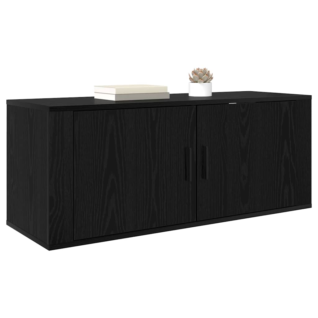 Vidaxl wandgemonteerde tv-kast 100 x 34,5 x 40 cm zwart eiken