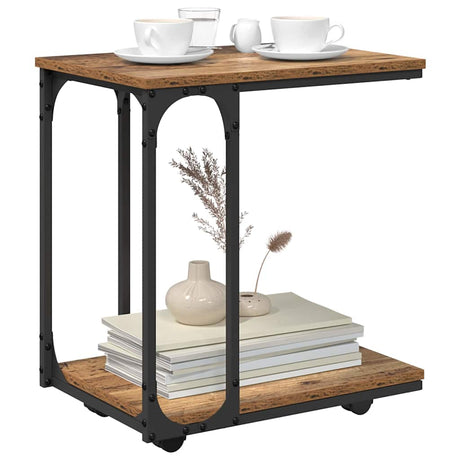 Vidaxl bijzettafel oudhout 50 x 35 x 55.5 cm bewerkt hout