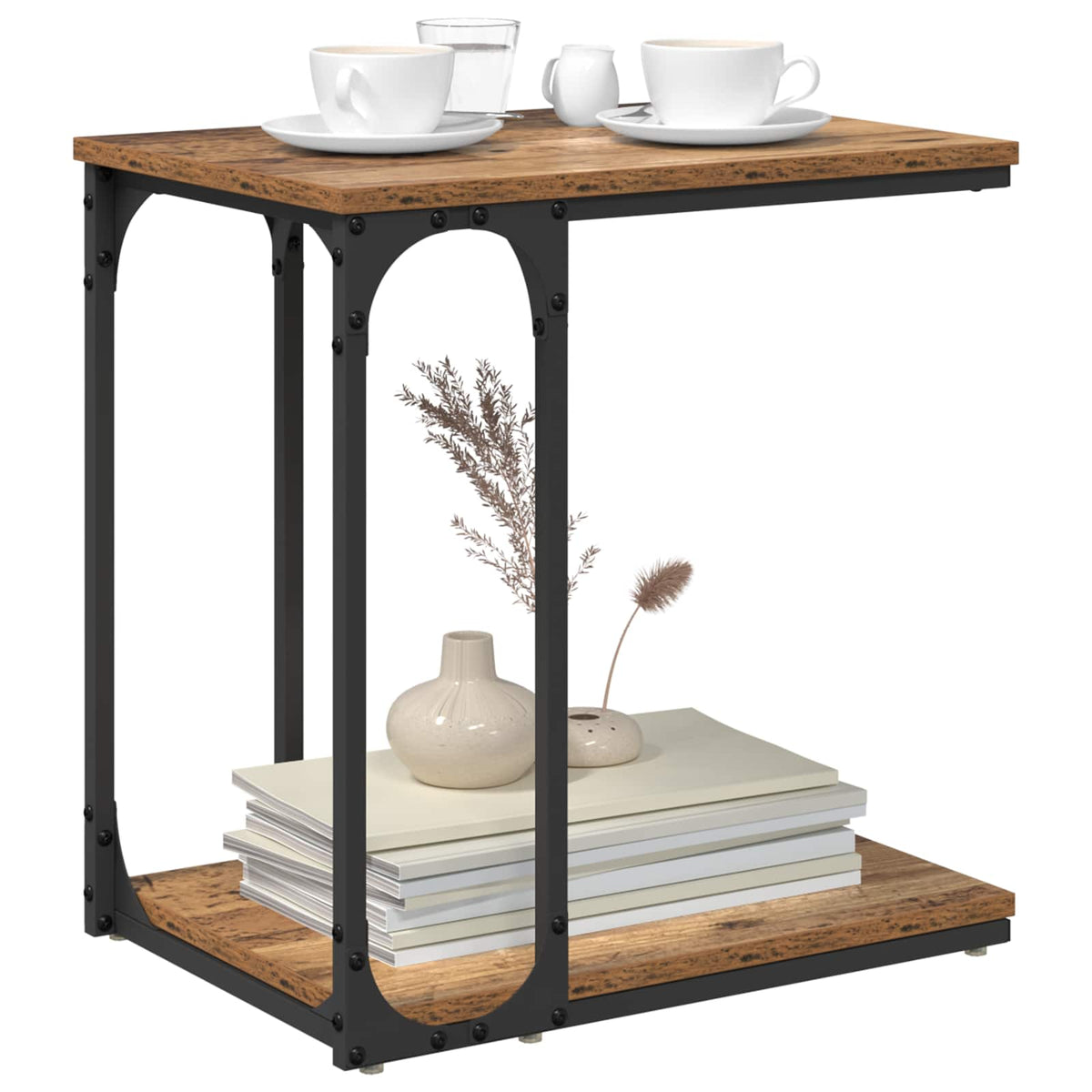 Vidaxl bijzettafel oud hout 50 x 35 x 52 cm bewerkt hout