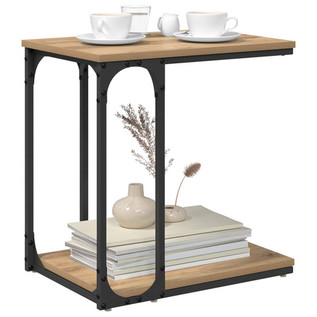 Vidaxl bijzettafel artisan eiken 50 x 35 x 52 cm bewerkt hout