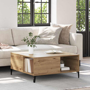 Vidaxl salontafel artisan eiken 80 x 80 x 36,5 cm bewerkt hout