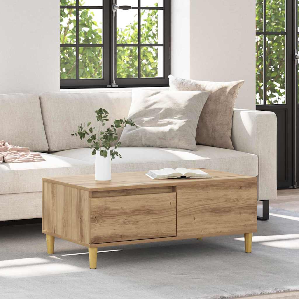Vidaxl salontafel artisan eiken 90 x 50 x 35 cm bewerkt hout