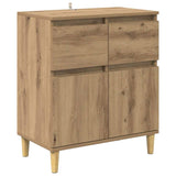 Vidaxl dressoir artisan eiken 60 x 35 x 70 cm bewerkt hout