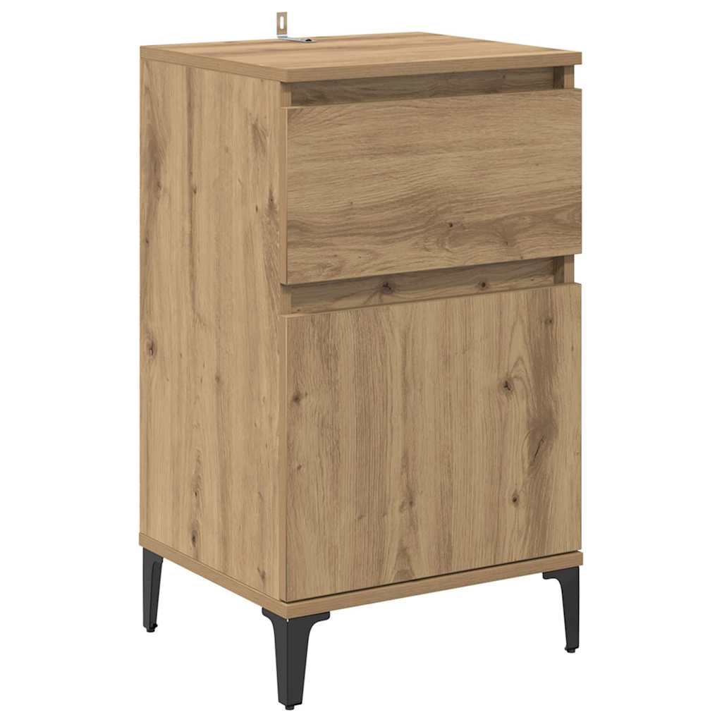 Vidaxl nachtkastje artisan eiken 40 x 35 x 70 cm bewerkt hout
