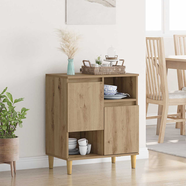 Vidaxl dressoir artisanaal eikenkleurig 35 x 60 x 70 cm bewerkt hout
