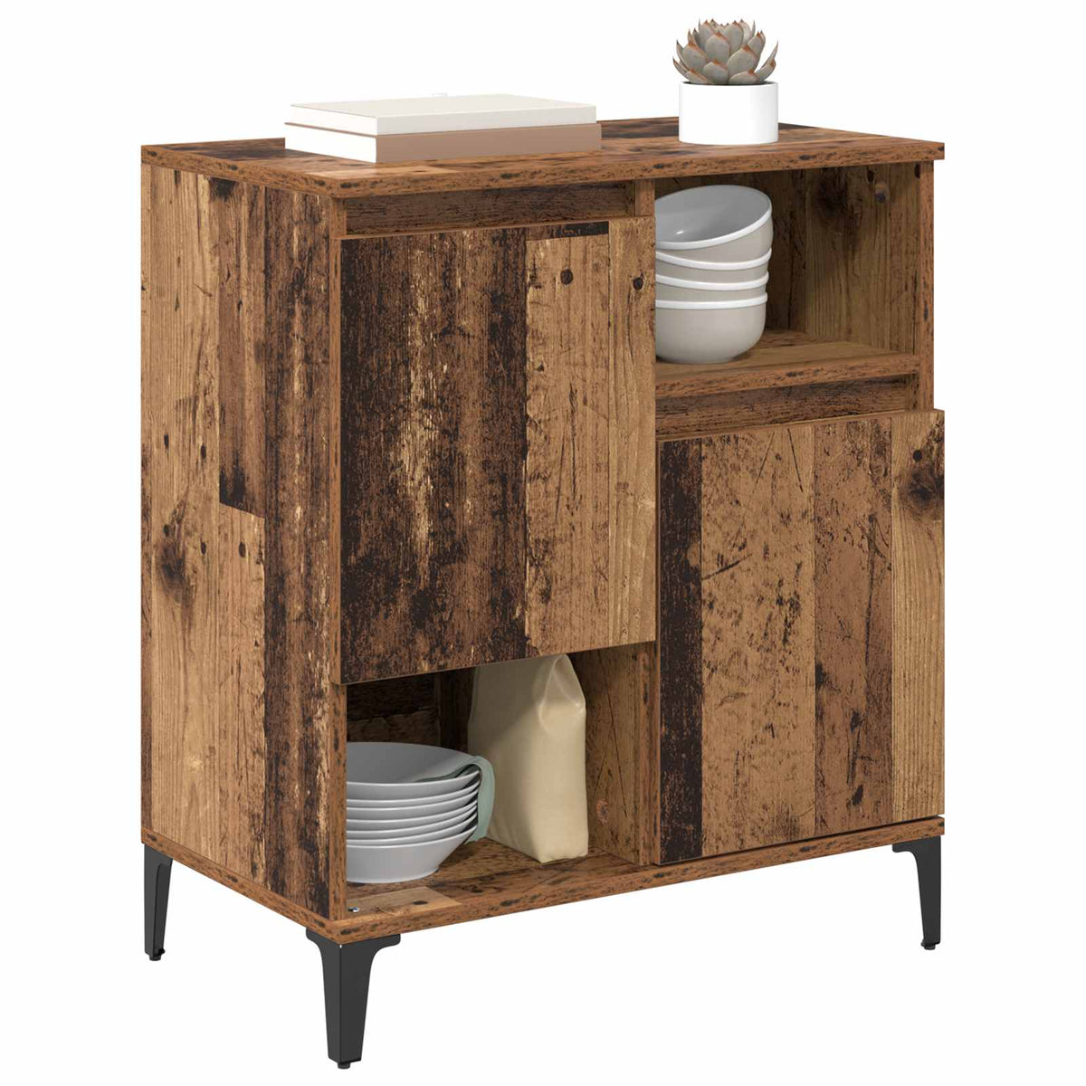 Vidaxl dressoir oudhout 60 x 35 x 70 cm bewerkt hout