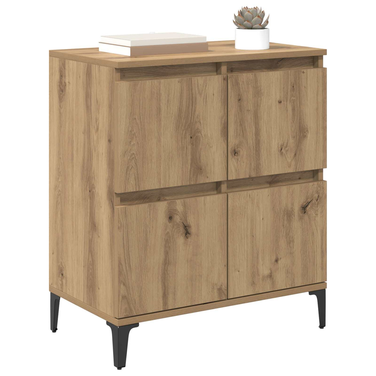 Vidaxl dressoir artisan eiken 60 x 35 x 70 cm gemonteerd hout en ijzer