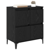 Vidaxl dressoir zwart eiken 60 x 35 x 70 cm gemonteerd hout en ijzer