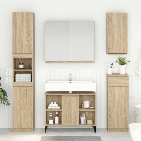 Vidaxl wastafelkast met plank met opslag sonoma eiken 80 x 33 x 60 cm