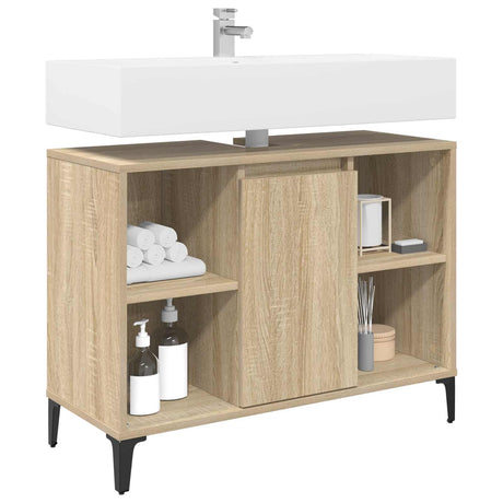 Vidaxl wastafelkast met plank met opslag sonoma eiken 80 x 33 x 60 cm