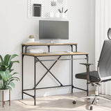 Vidaxl bureau artisan eiken 100 x 50 x 90 cm bewerkt hout