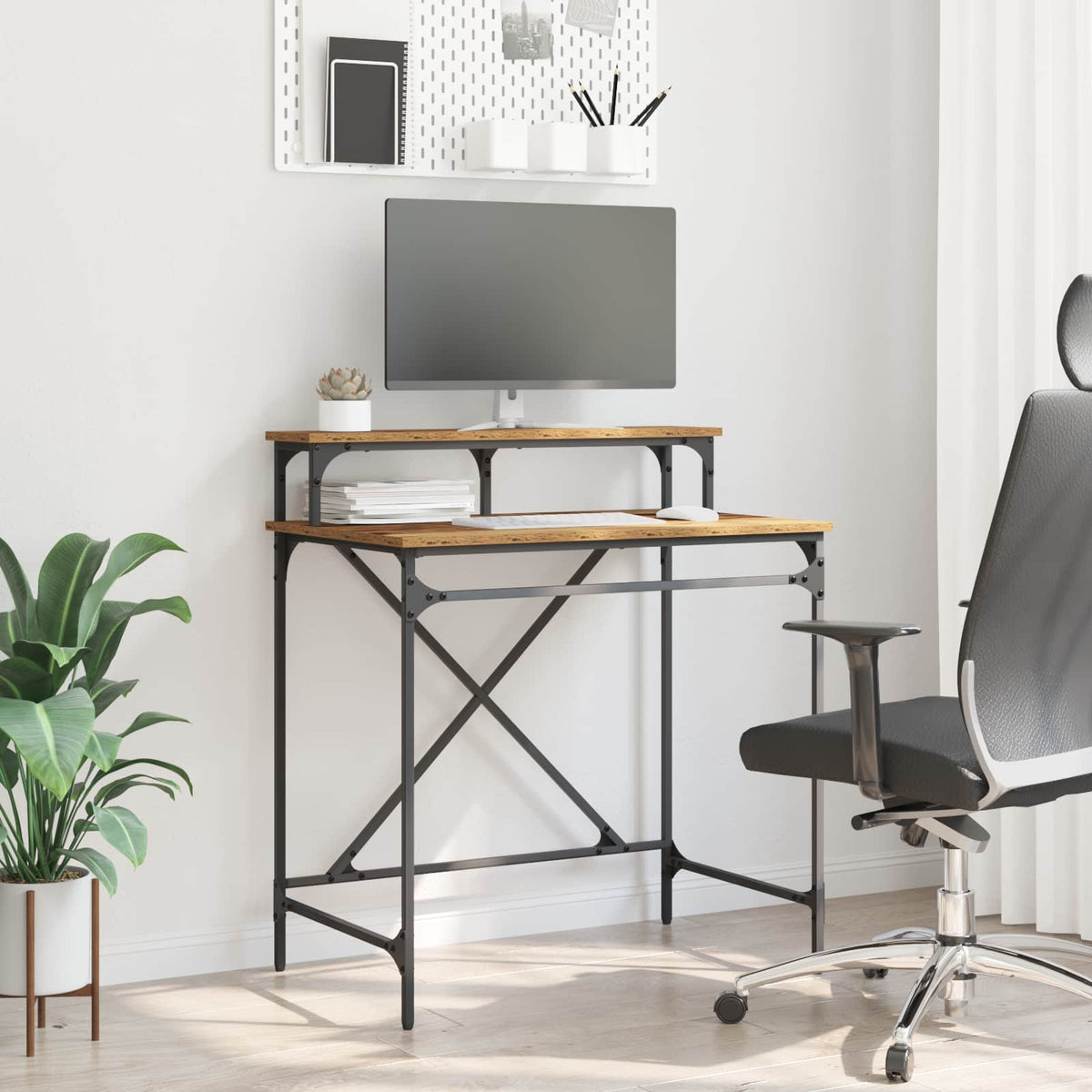 Vidaxl bureau oud hout 80 x 50 x 90 cm bewerkt hout