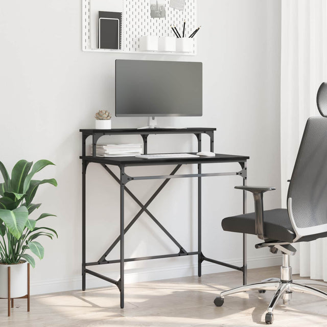 Vidaxl bureau zwart eiken 80 x 50 x 90 cm bewerkt hout