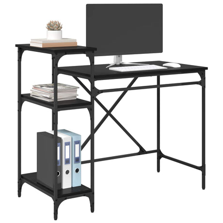 Vidaxl bureau zwart eiken bewerkt hout 105 x 50 x 90 cm