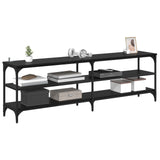 Vidaxl tv-kast 160 x 30 x 50 cm zwart eiken gemonteerd hout en ijzer