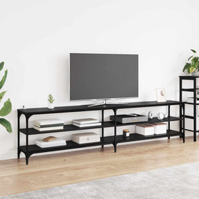 Vidaxl tv-kast 200 x 30 x 50 cm zwart eiken gemonteerd hout en ijzer