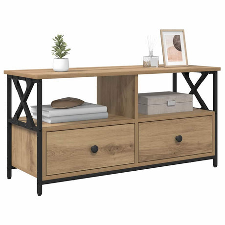 Vidaxl tv-kast 90 x 33 x 45 cm artisan eiken engineered hout en staal