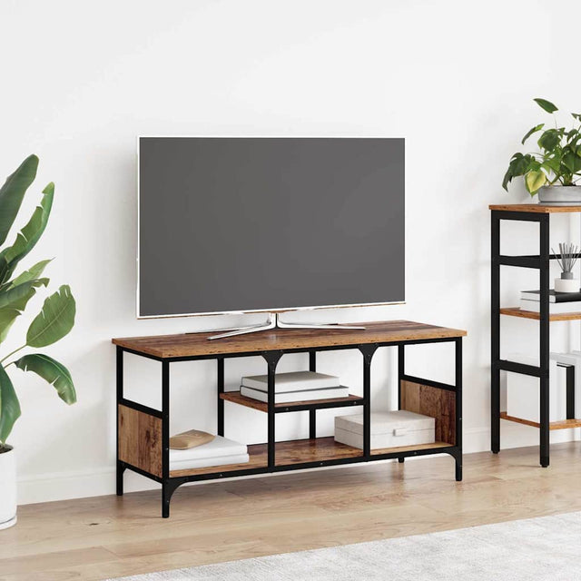 Vidaxl tv-kast oud hout 100 x 35 x 45 cm gemonteerd hout en ijzer