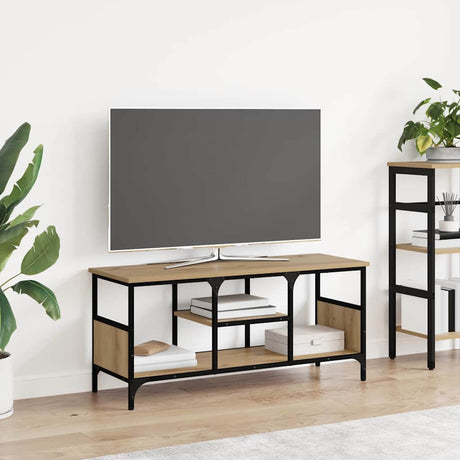 Vidaxl tv-kast 100 x 35 x 45 cm artisan eiken gemonteerd hout en ijzer