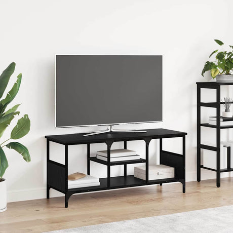 Vidaxl tv-kast zwart eiken 100 x 35 x 45 cm gemonteerd hout en ijzer