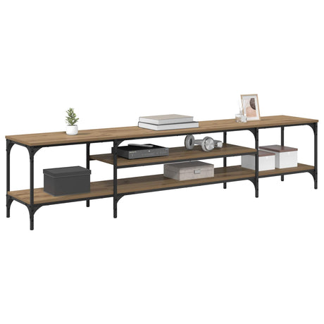 Vidaxl tv-kast 201 x 35 x 45 cm artisan eiken gemonteerd hout en ijzer