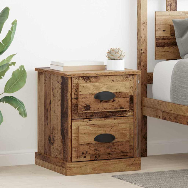 Vidaxl nachtkastje oudhout 39 x 39 x 47.5 cm bewerkt hout