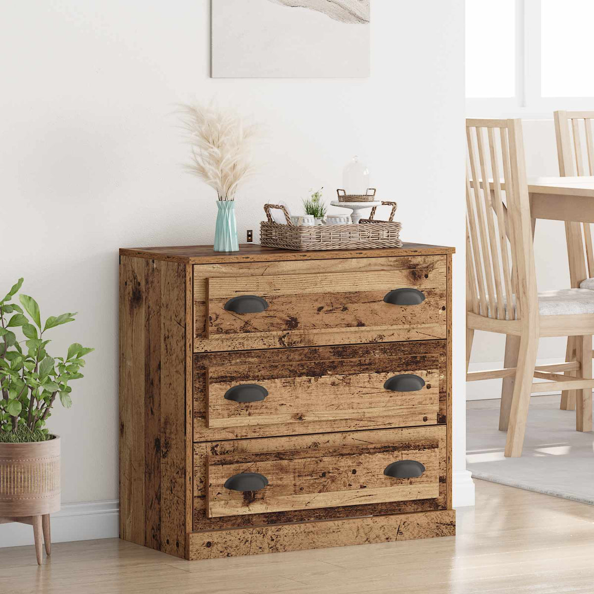 Vidaxl dressoir oud hout 70 x 35,5 x 67,5 cm bewerkt hout