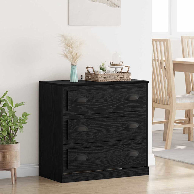Vidaxl dressoir zwart eiken 70 x 35,5 x 67,5 cm bewerkt hout