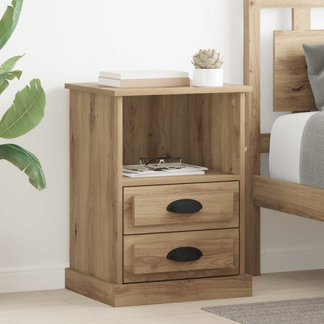 Vidaxl nachtkastje artisan eiken 36 x 43 x 60 cm bewerkt hout